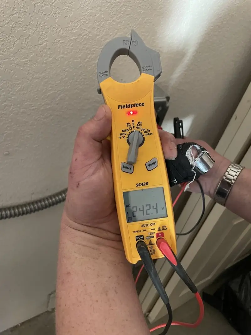 Voltage testing with clamp meter during Aluminum Wiring Replacement in Lumberton